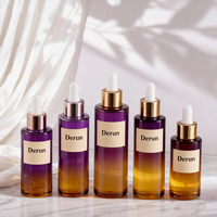 Flacon en verre transparent ambré rose orange bleu vert épais de 30 ml, flacon compte-gouttes cylindrique haut de 1 once
