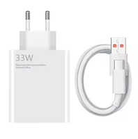 Pengisi Daya Cepat 33W Kualitas Original Adaptor Colokan US EU Pengisi Daya Perjalanan untuk Redmi Xiaomi HC44