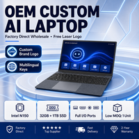 Ordinateur portable AI hors ligne 15,6 pouces, processeur quadricœur N150, Linux, Windows, 32 Go, 1 To