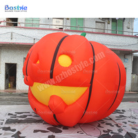 Lanterne Citrouille Gonflable d'Halloween Grande Décoration Gonflable Jack O'Lantern pour Jardin, Fête, Centre Commercial