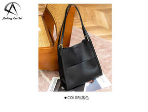 กระเป๋าถือหนังวัวแท้ AndoBag กระเป๋าสะพายทรงถังสำหรับผู้หญิง กระเป๋าโท้ทแฟชั่น กระเป๋าสะพายไหล่สำหรับผู้หญิง - Product Image 3