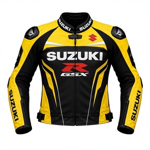 Veste en cuir de moto pour homme Zuzuki, en cuir de vache/canguro authentique, haute performance, durable, pour les motards, niveau 2 CE - Product Image 1