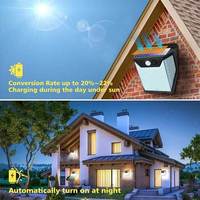 Lampe solaire à détecteur de mouvement 140 LED IP65, sans fil, étanche, économie d'énergie, éclairage sur trois côtés, décoration de jardin, éclairage extérieur de rue