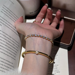Pulsera de Plata de Ley 925 Antideslustre con Moissanita, Cadena de Tenis, Brazalete, Proveedor Mayorista de Joyería, Envío Rápido para Mujer - Product Image 1