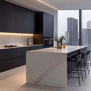 Modern Modular Kitchen <b>Cabinet</b> with Eco-Friendly Design and Solid Wood Construction for Residential and Apartment Use - Product Image 1