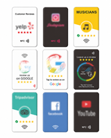 Mini-étiquette NFC personnalisable en PVC avec code QR pour téléphone, carte de visite électronique NTAG213/215 pour avis sur les réseaux sociaux