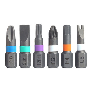 Puntas de destornillador neumático Weeks de 6 mm y 1/4 pulgadas, magnéticas, de acero CRV, cromo vanadio, para uso estándar - Product Image 1