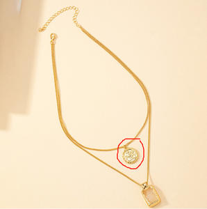 สร้อยคอสองชั้นสำหรับผู้หญิงสร้อยคอจี้ห้อยคอแนวฮิปฮอป - Product Image 6