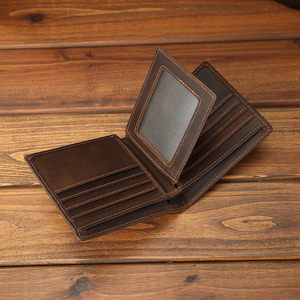 Portafoglio da <span class=keywords><strong>Uomo</strong></span> Corto Bifold <span class=keywords><strong>in</strong></span> Vera <span class=keywords><strong>Pelle</strong></span> Crazy Horse con Blocco RFID Personalizzato all'Ingrosso dal Design Sottile e Minimalista - Product Image 5