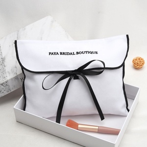 Luxury Reusable Custom Logo Printed <b>White</b> Cotton Twill <b>Envelope</b> Cover Bag Gift Baby Clothing Pillow Dust Pouch Organic Dust Bag - Product Image 2
