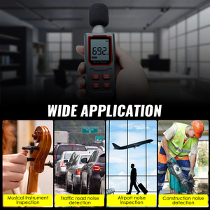 เครื่องวัดระดับเสียงอุตสาหกรรม 30-130dB ทนทาน IP54 กันฝุ่นและกันกระแทก เครื่องวัดเดซิเบลความแม่นยำสูง - Product Image 6