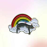 Usines chinoises vente chaude petits pains chauds arc-en-ciel chat épinglette personnalisé métal émail doux vêtements chapeau accessoires LGBT épinglettes