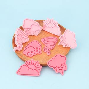 Ensemble de découpoirs à biscuits 3D sur le thème météo : Tornade, Éclair, Neige, Dessins animés, Tampons à pâte à modeler DIY - Product Image 3