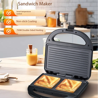 Nouveau fabricant de sandwich domestique 750W Double face chauffage griller Machine multi-fonctionnelle grille-pain appareils de cuisine nettoyer facilement