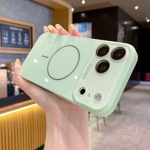 เคสโทรศัพท์มือถือกระจกนิรภัยแม่เหล็กพร้อมกรอบเคลือบสีสันสดใส แม่เหล็กแรงสูง N52 สำหรับ iPhone 15/16/17 Pro <span class=keywords><strong>Max</strong></span> - Product Image 5