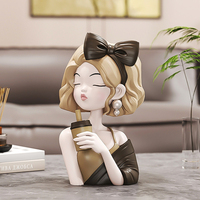 Sculpture créative en résine pour fille, ornement de bureau personnalisé, cadeau d'anniversaire, décoration intérieure pour la maison et le bureau, vente en gros directe d'usine