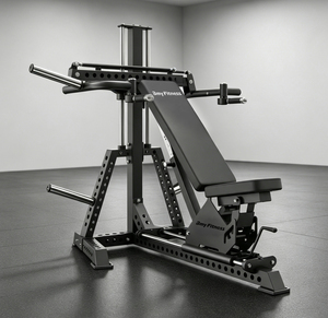 Ensemble de presse à poids réglable 4-en-1 avec rack à squats, curl preacher et support pour les jambes pour entraînement à domicile - Product Image 3