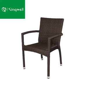 Sedia da Pranzo Impilabile in <span class=keywords><strong>Vimini</strong></span> e Rattan per Esterni con Braccioli - Product Image 5