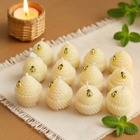 Un lot de 12 bougies en cire d'abeille faites à la main, écologiques, cadeaux de remise de diplôme, de mariage, de fête pour la décoration de la maison