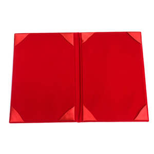 Porta Diplomas de Cuero Rojo de Lujo de Doble Cara con Logotipo Personalizado, Carpeta de Documentos A4 - Product Image 4
