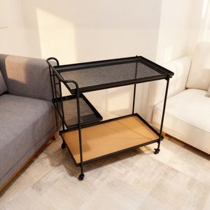 Carrito de Servicio Metálico de Diseño Moderno, 3 Niveles, 4 Ruedas, Plegable, Multifuncional, para Cocina, Eventos, Bodas, Reuniones Familiares, Hotel - Product Image 3