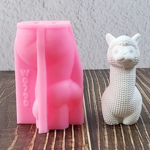 Modelo hecho a mano-Molde de pastel de silicona de Alpaca tejido W0790 respetuoso con el medio ambiente personalizado pequeño rectángulo barra jabón accesorios para hornear pastel - Product Image 1