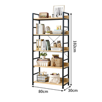 Étagère à livres mobile en bois à 5 niveaux, style industriel, pour librairie, mobilier d'appoint, en promotion