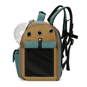 Cat canvas <b>backpack</b>, <b>large</b> capacity, portable pet bag, space pet capsule dog bag. - Product Image 5