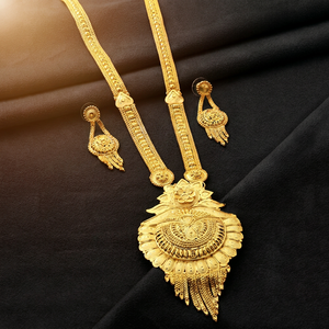 Collares de Moda de Oro Micronizado de 14K, 18K, 24K al por Mayor, Conjunto de Joyería Larga Tradicional, Conjunto de Collares Largos de Latón Bañado en Oro - Product Image 5