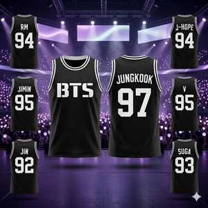 OEM ODM เสื้อบาสเก็ตบอลสั่งทำเสื้อกล้าม Bangtan kpop RM Jin Suga Jimin <span class=keywords><strong>V</strong></span> jungkook 9297 - Product Image 1