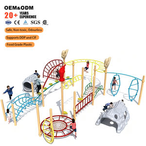 Equipo de Juego Grande para Exteriores, Estructura de Escalada <span class=keywords><strong>con</strong></span> Escalera de Cuerda y Tobogán, Apto para <span class=keywords><strong>Parques</strong></span> Infantiles - Product Image 3