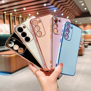 Stilvolle Beschichtung 6D Stoß feste weiche TPU-Telefon hülle für Samsung Galaxy S21 S22 Plus <span class=keywords><strong>S21FE</strong></span> S20FE S23 Ultra Electro plate Cover - Product Image 1