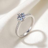 Bague en argent sterling 925 avec moissanite 2CT 3CT, couleur D, VVS1, bande hexagonale, vente en gros