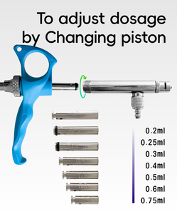 पशु निरंतर सिरिंज 7 निश्चित खुराक सिरिंज पोल्ट्री 0.2 ट्यूब के साथ ~ 0.7cc - Product Image 3