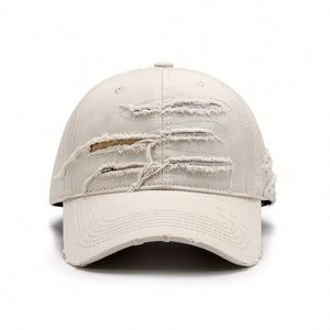 3D Embroidery Custom Logo Acceptable New Ripped Baseball <b>Cap</b> <b>Women</b> Men Fashion Distressed Baseball Hats - Product Image 3