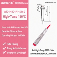 Capteur de proximité inductif résistant à la chaleur Domenzi M12, sortie NPN NO, 2 mm, 10 à 30 V CC, IP67, jusqu'à 160 °C, pour l'automatisation