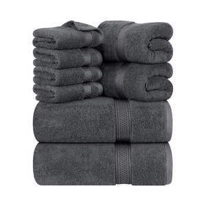 Hôtel de luxe maison 100% coton à séchage rapide Super doux moelleux couleur unie carré ensemble de serviettes personnalisé broder Logo <span class=keywords><strong>serviette</strong></span> de <span class=keywords><strong>bain</strong></span> - Product Image 1