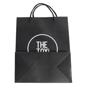 Bolsa de papel blanco personalizada, Asa de cuerda plana roja, embalaje, regalos, bolsas de envío personalizadas, su propio logotipo - Product Image 2