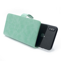 Housse de protection universelle en cuir pour téléphone portable, carte multifonction, modèle plus, avec clip autocollant push-up