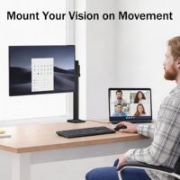 Supporto Ergonomico per Monitor Singolo con Movimento Completo, Capacità fino a 9 kg, Braccio Regolabile VESA per Schermi da 17-32 Pollici