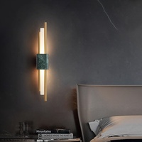 Applique Murale LED Moderne de Luxe Minimaliste en Marbre et Acrylique, Abat-jour Carré Vert, Ra80, 700 Lumens, Blanc Chaud 3500K, Garantie 3 Ans, pour Salon