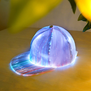 Tùy chỉnh rắn màu sợi quang Mũ bóng chày với RGB LED Light Up Tính năng pin có thể sạc lại unisex vải phổ biến - Product Image 3