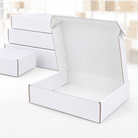 Boîtes d'expédition en carton ondulé blanc double face imprimées sur mesure, type E, auto-scellantes, pour vêtements, cadeaux, e-commerce
