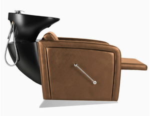 Fauteuil de lavage de cheveux semi-inclinable de style rétro pour salon de coiffure et institut de beauté, avec système de remplissage d'eau - Product Image 4