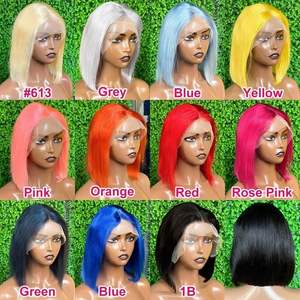 วิกผมสั้นสีน้ำตาลเข้มย้อมปานกลางสำหรับผู้หญิงวิกผมบ๊อบไฮไลท์มีผมม้า - Product Image 4