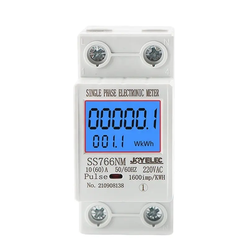 JOYELEC Din Rail Digital Single Phase Energy Meter kWh Voltage Current Power Consumption Meter Wattmeter Electricity 220V AC