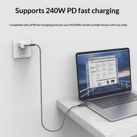 Câble de données USB4 Type-C multifonction double tête pour charge rapide 4/3PD 240W et transfert vidéo 40 Gbps, tressé en cuivre pur
