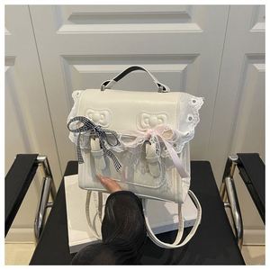 Sac à dos décontracté et polyvalent en PU, style scolaire, avec fermeture à rabat, motif dentelle mignon, idéal pour les loisirs – Nouvelle collection en promotion - Product Image 1