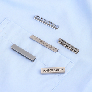 Customized <b>Gold</b> Metal Logo Rope Crimp Clamp Clothing Label Cord End Tail Clip for Jeans and <b>Clothes</b> - Product Image 6