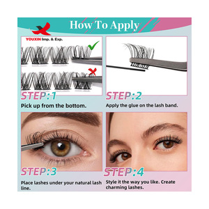 Kit de Pestañas Segmentadas DIY de Bajo Precio para Compras Mixtas, Extensiones de Pestañas Sintéticas Hechas a Mano con Etiqueta Privada - Product Image 5